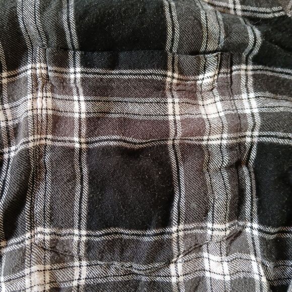 Old Navy The Classic Shirt XXL Gray Flannel Plaid Button Up Long Sleeve Top - Picture 6 of 10